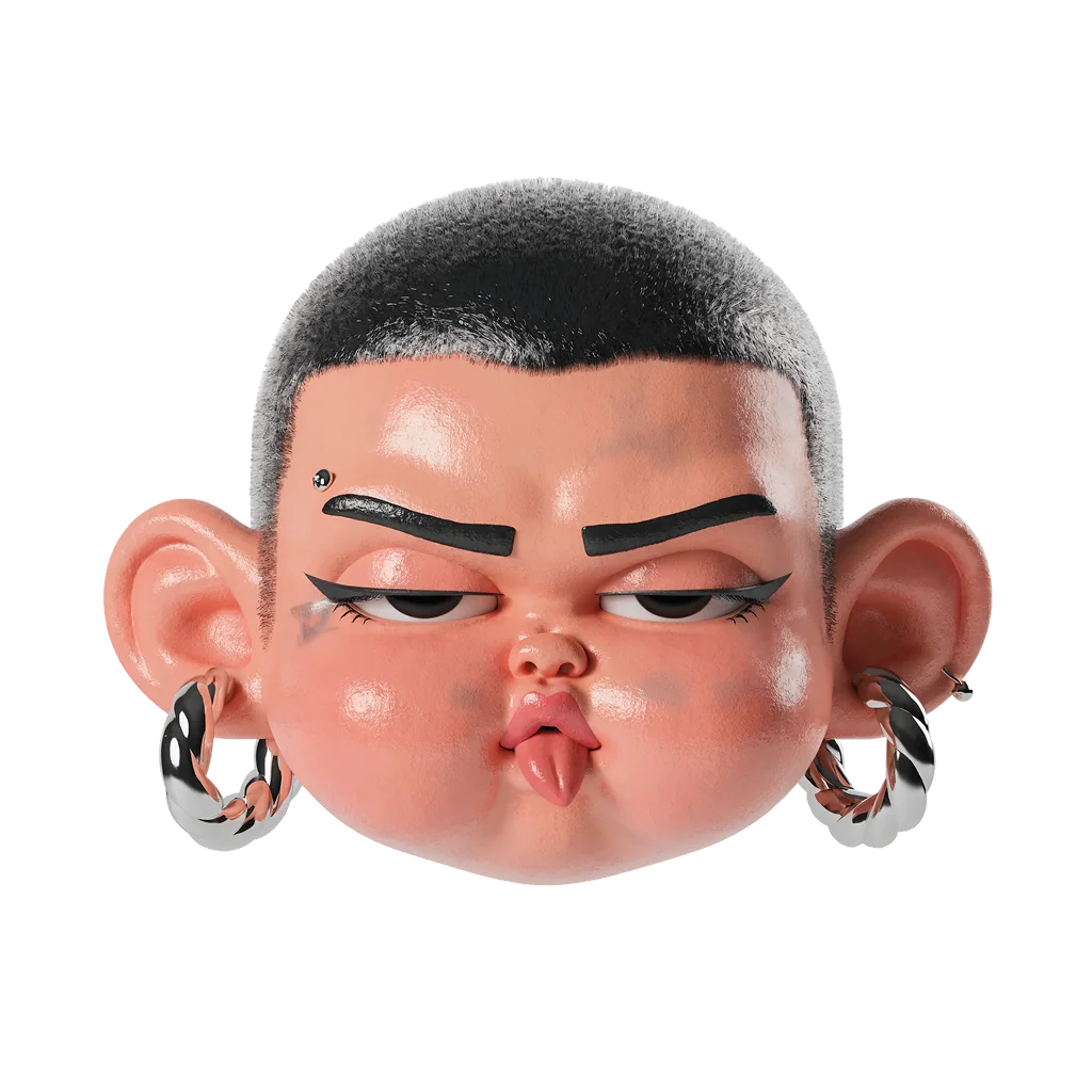 Buzzcut Brat character portrait